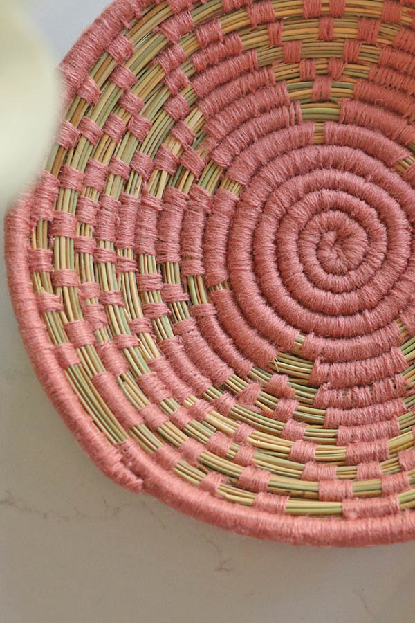 pink basket handmade bowl african
