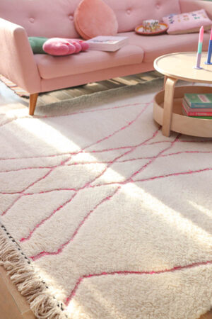 moroccan rugs white wool pinks lines baba souk