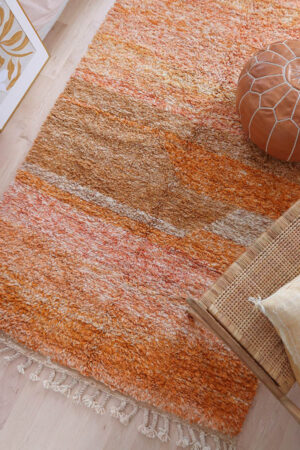 Moroccan rugs wool orange and brown