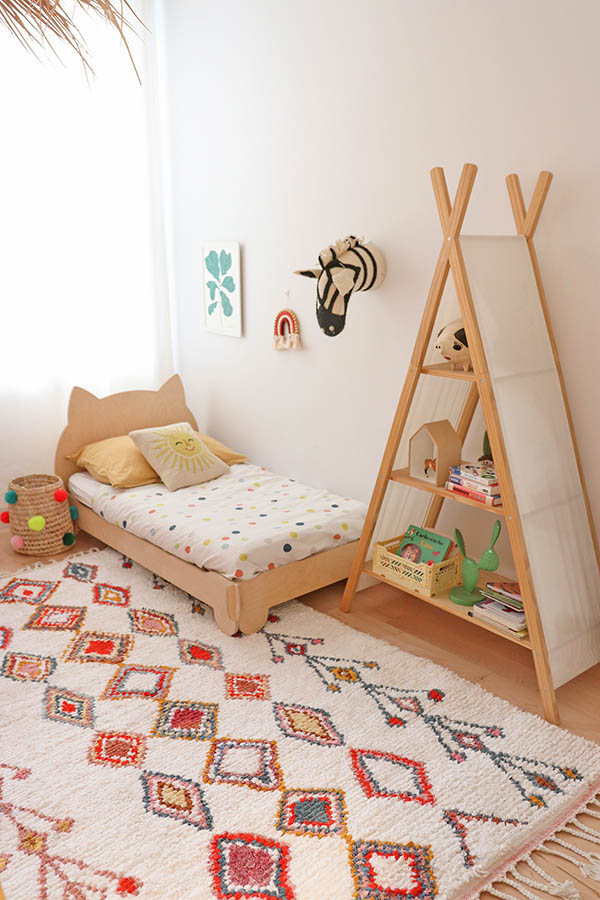 Colorful rugs, cotton, handmade kids bedroom, Baba Souk