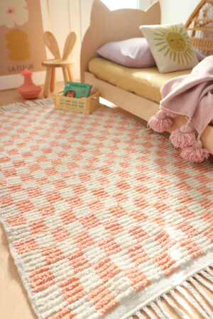 pink checkered rugs, moroccan rugs, babasouk