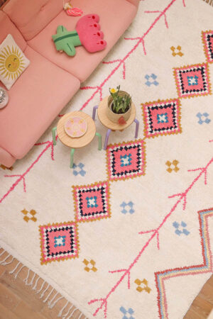8x10 Moroccan rugs, cotton, pink, Babasouk