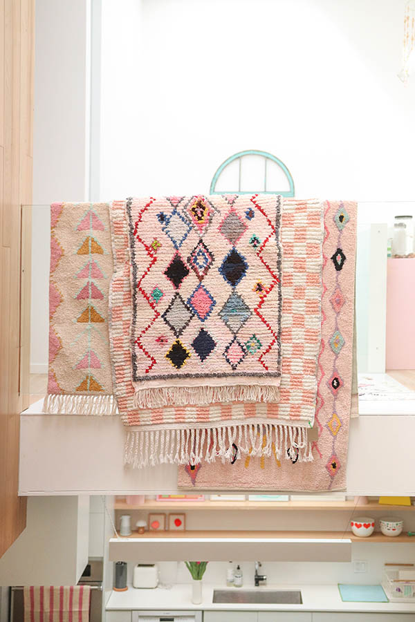 Moroccan cotton rugs in pink hues from Baba Souk